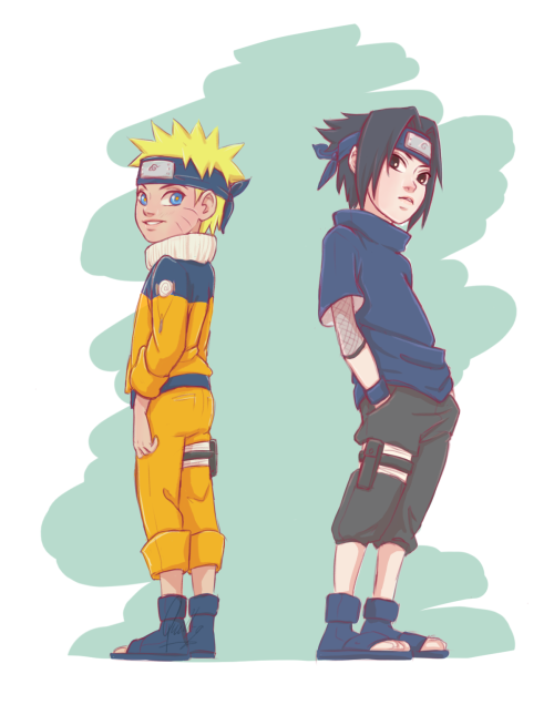 Naruto and Sasuke - Genin days