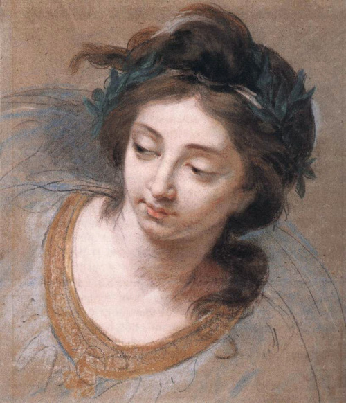 elisabeth-vigee-le-brun: Woman’s Head, 1780, Louise Elisabeth Vigee Le Brun Medium: chalk,charcoal,p