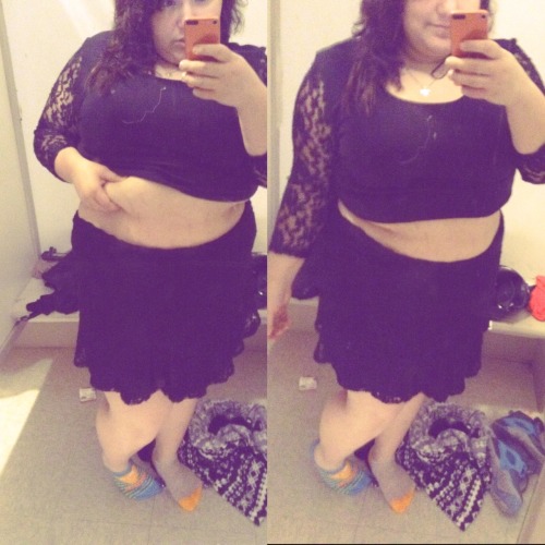 chubby-bunnies:  I’m Rosie c: i am now 17 years old. Size 18/20  I have struggled my whole life with my weight. I would cry in the bathroom stalls until I couldn’t cry no more. I realized this year that I shouldn’t cry over something so stupid.