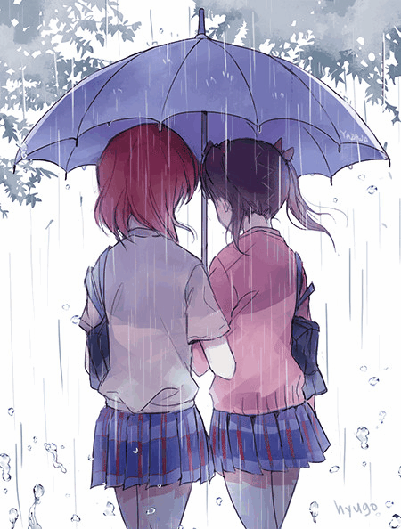 wholesomeyuri: ✧･ﾟ: *✧ Rainy Day ✧ *:･ﾟ✧♡ Characters ♡ : Maki Nishikino ♥ Nico Yazawa ♢ Anime