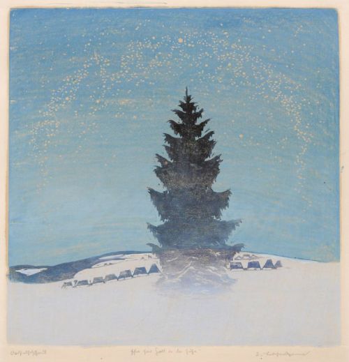 Glory to God in the highest   -   Erich Buchwald-Zinnwald , 1921.German, 1884-1972Colour woodblock, 