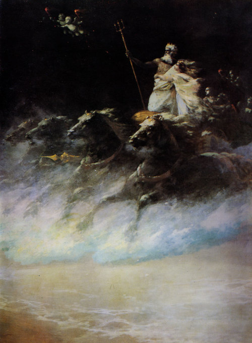 novastarkna:Ivan Aivazovsky, Poseidon Travelling by Sea 1892 