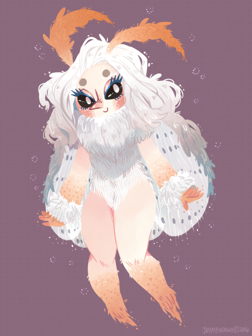 joymbudano:  the little white moth - a character i designed &amp; drew for one of my inktober dr