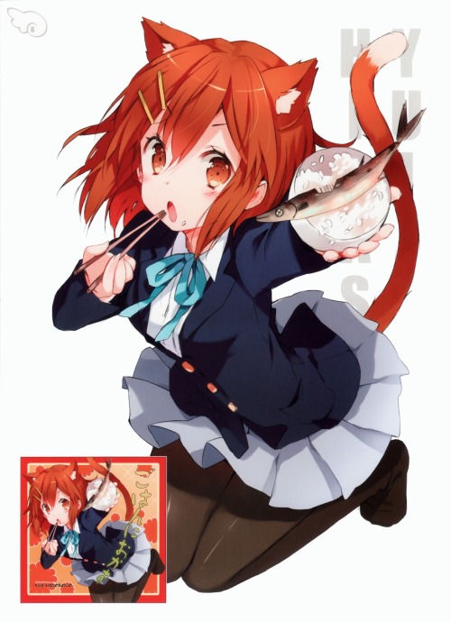 abaslev:  animal ears cuteg hirasawa yui k-on! nekomimi pantyhose seifuku tail | yande.re