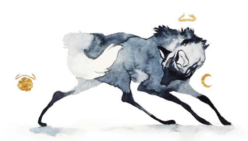 elk64-sketch:Some of the watercolor I did the last week.  Not golden gouache this time but gilding !