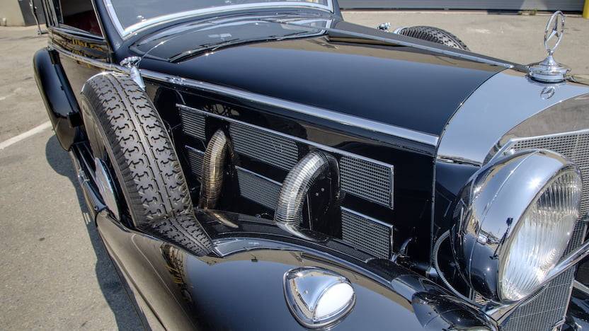 motoriginal:  1937 Mercedes-Benz 540K Cabriolet BBlack body, black top, black spokes,