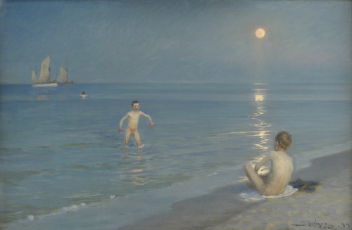 Boys Bathing at Skagen—Summer EveningPeder Severin Krøyer (Danish; 1851–1909)1899Oil on canvasStaten