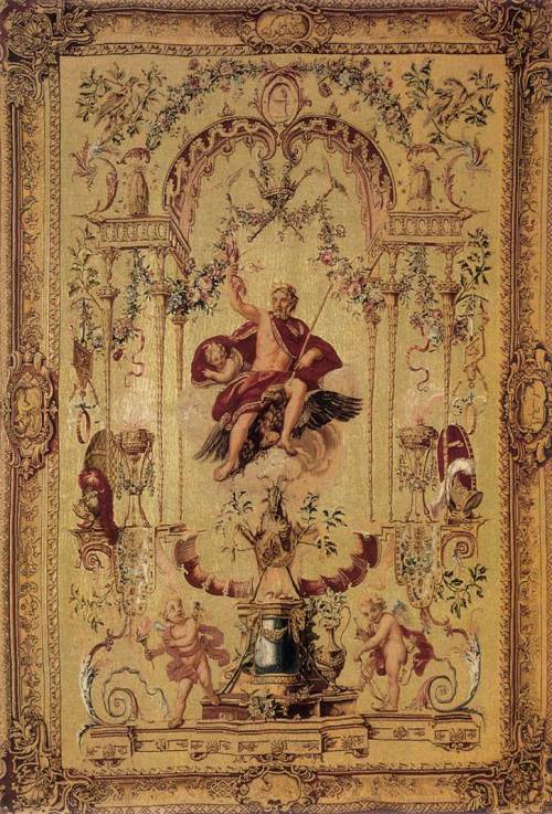 le-desir-de-lautre:Claude Audran III (French, 1658-1734)The Gods: Jupiter1700s, tapestry, Mobilier N