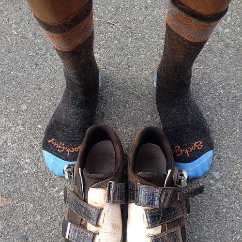 dfitzger: By @dra760: Dirty vs clean. My friend worked me on the #mtb trails today. #sockguyluv#team