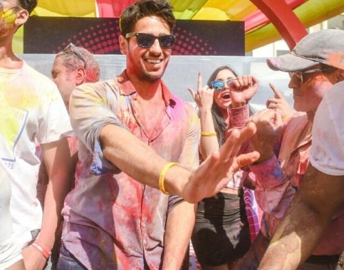 Sidharth Malhotra and Alia Bhatt at Holi Party