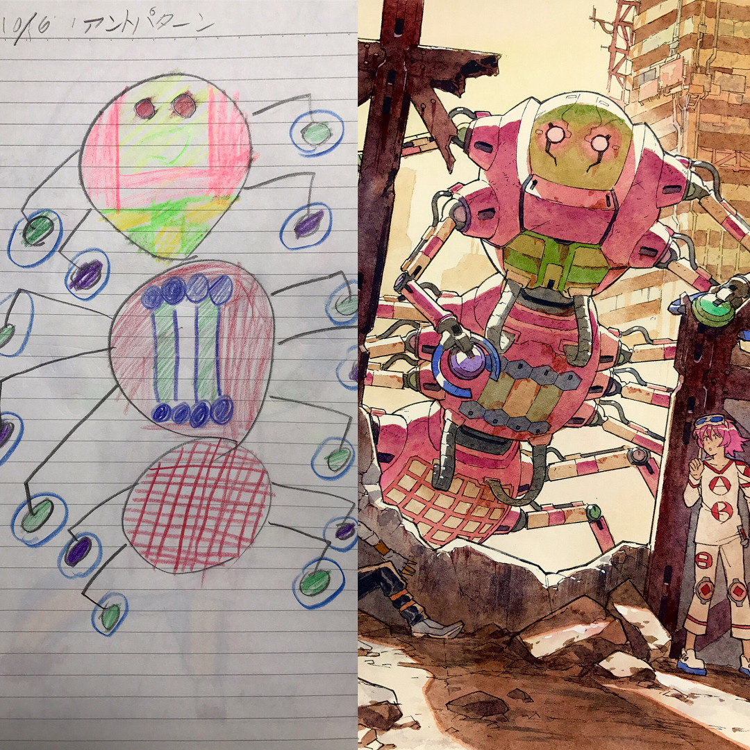 catchymemes:  Father uses sons’ drawings as inspiration for anime transformations