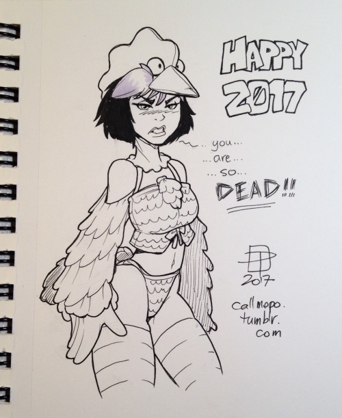 callmepo:  Happy New Year! First drawing of 2017 and it is also the Chinese year of the rooster.  < |D’‘‘