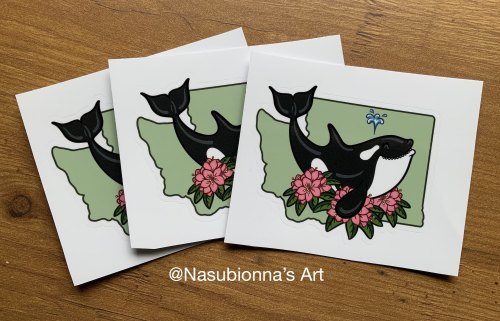 nasubionna:Kiss-cut vinyl stickers of six of my state animals &amp; flowers are now available in my 