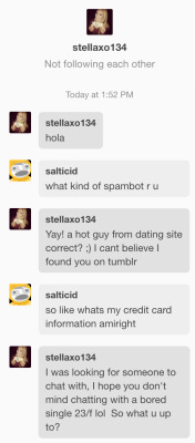 thugilly:  mike-peace:  salticid:  a girl talk to me  This is the best post I ever seen on tumblr.  I cackled 