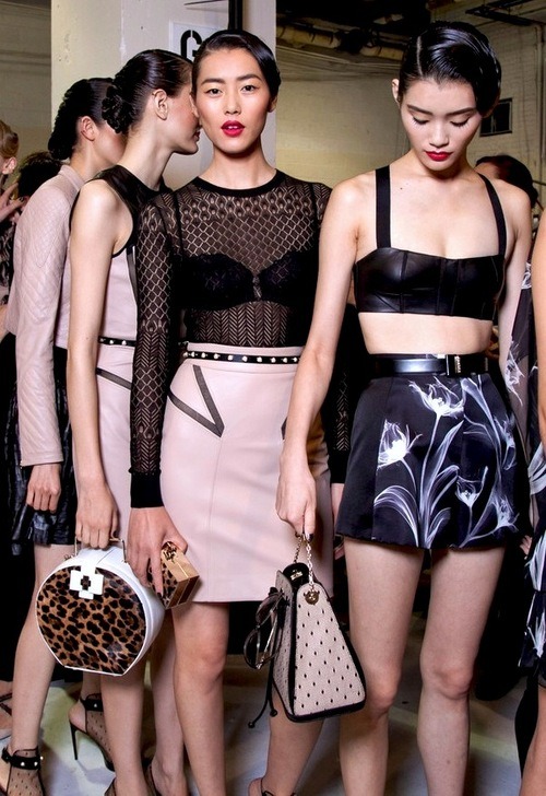 ilivebytherulesoffashion:  Liu and Ming backstage at Jason wu spring/sumer 2013 