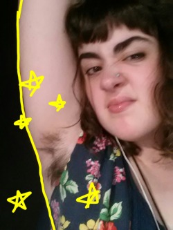 outerspacecake:  I wanna talk about how cute my armpits keep getting though???  I’m sad that it’s not really sleeveless weather anymore Cute armpits seem silly to me in a way because who cares about them but I like their fluff a lot so there 