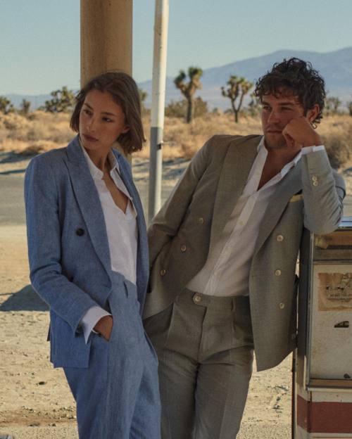 Miles McMillan and Alexandra Agoston for Brunello Cucinelli’s SS ‘22 campaign