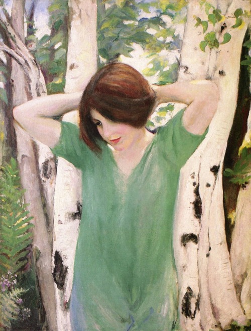 silenceforthesoul:Marie Haughton Spaeth (American, 1870-1937) - White Birch, 1923