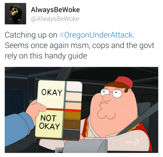 what happens when armed white men take over a federal building? you guessed it.