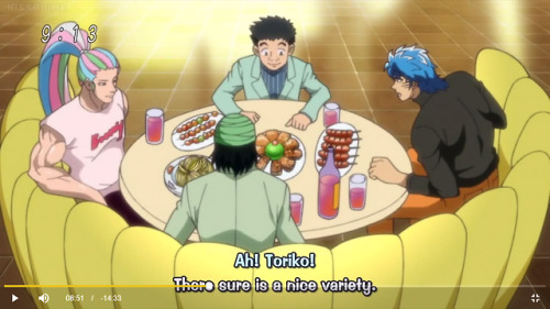So I’ve binged watched 64 episodes of Toriko so far and im addicted to screenshotting scenes of Sani