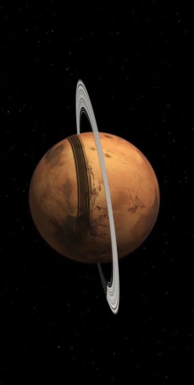 In the distant future, Mars will have a ring like Saturn created by the breakup of its moon Phobos.