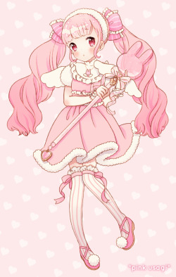 atashihatachii:  sugar—-milk:  アクセサリーブランド*pink usagi*様の公式キャラクター・ぴんくうさぎちゃん（魔法少女変身バージョン）を描かせていただきました。※掲載許可いただいています。