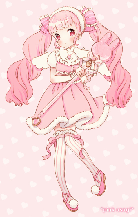 moonusagi:  sugar—-milk:  アクセサリーブランド*pink usagi*様の公式キャラクター・ぴんくうさぎちゃん（魔法少女変身バージョン）を描かせていただきました。※掲載許可いただいています。