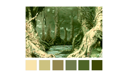 greenteablossoms:  A:tLA Color Palette ↱ The Swamp Scenery                                      For bravelittlesoldiergirl