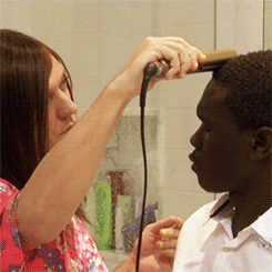 featuringod:  me getting my african ready for my party 