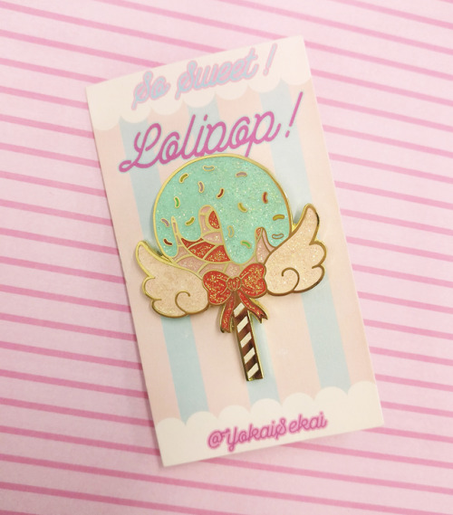 xxyokaisekaixx:How’s your sweet tooth!! Super cute lollipop glitter enamel pins now online!!!!