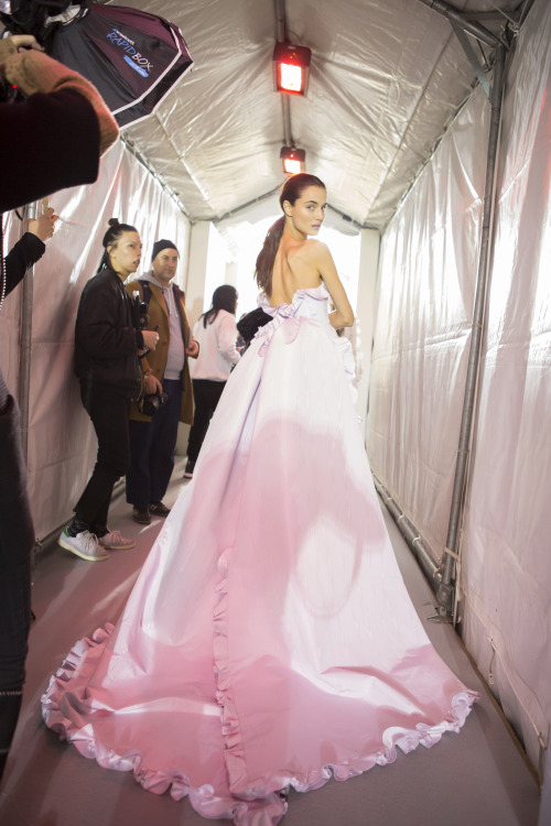 b-humika: Blanca Padilla backstage at Giambattista Valli Spring 2017 Couture