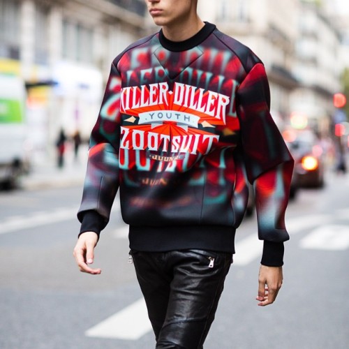 kabukiparis:  Now available at Kabuki Paris : Sweetshirt : Junn J Leather pants : Balmain 