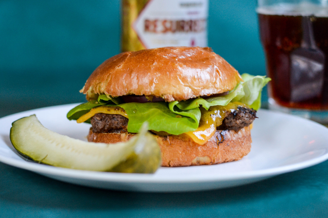 Hugh sous vide cheeseburger from Sous Vide. – The Manhattan Project
