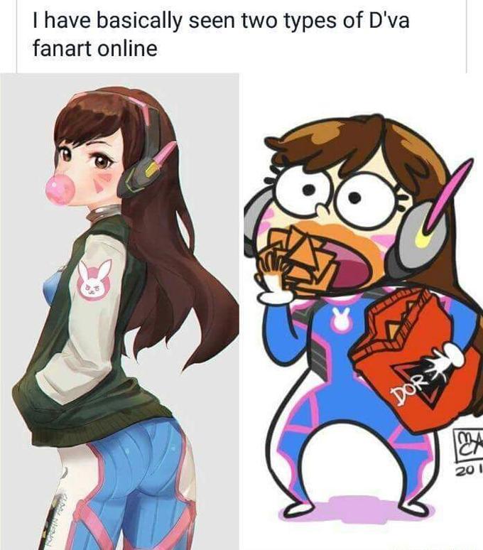 mis8bits:  “Básicamente, he visto en línea 2 tipos de fanarts de D'va”. 
