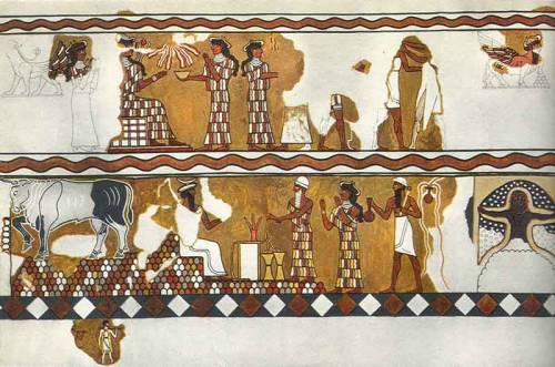 Fresco from Sumer showing the original Tamil people before the &ldquo;Jewish&rdquo; invasion.  Circa