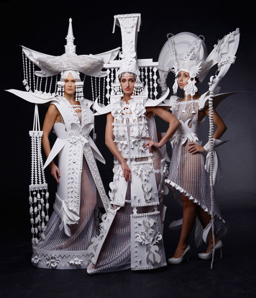 Mongolian fashions executed in paper by Asya Kozina (click to enlarge)