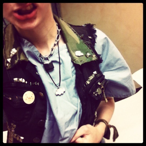 Okay doc, I’ll wear your silly gown. But the vest is staying on. \m/