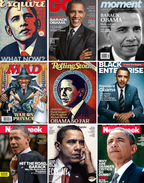 goodnessgabriela: cinexphile: Collection of magazine covers featuring Barack Obama Bottom left tho