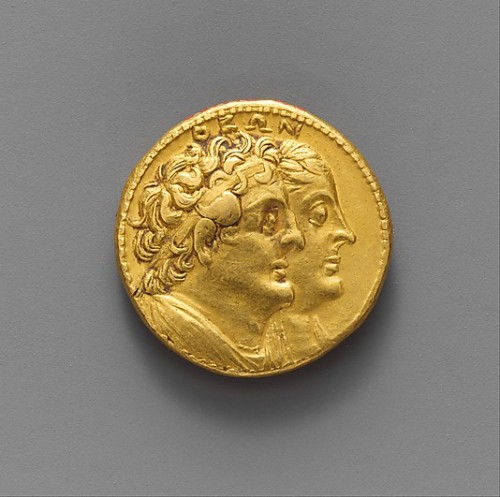 ancientpeoples: Gold oktadracham of Ptolemy III Eurgetes  c.246-221 BC Hellenistic/Ptolemaic Period