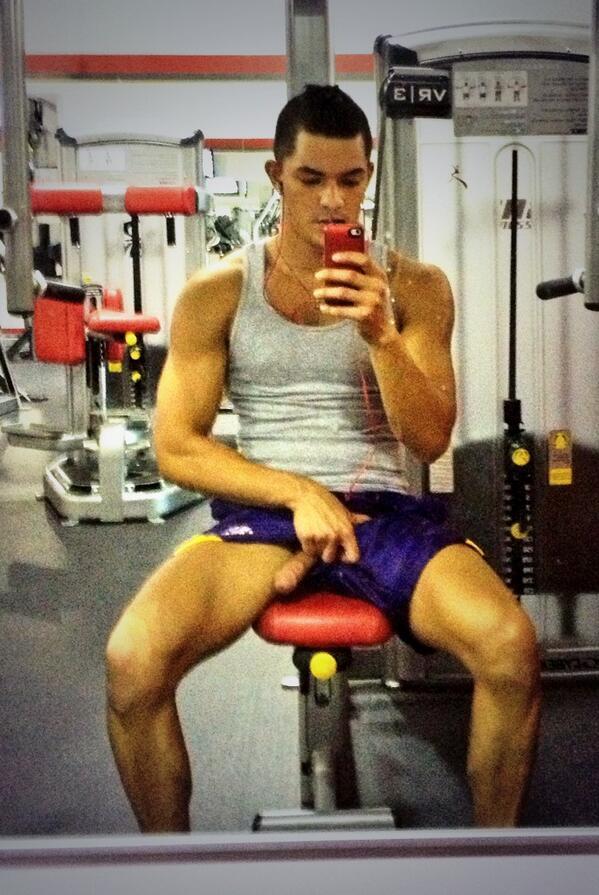  Working for rock hard abs, and something else got hard too… 
