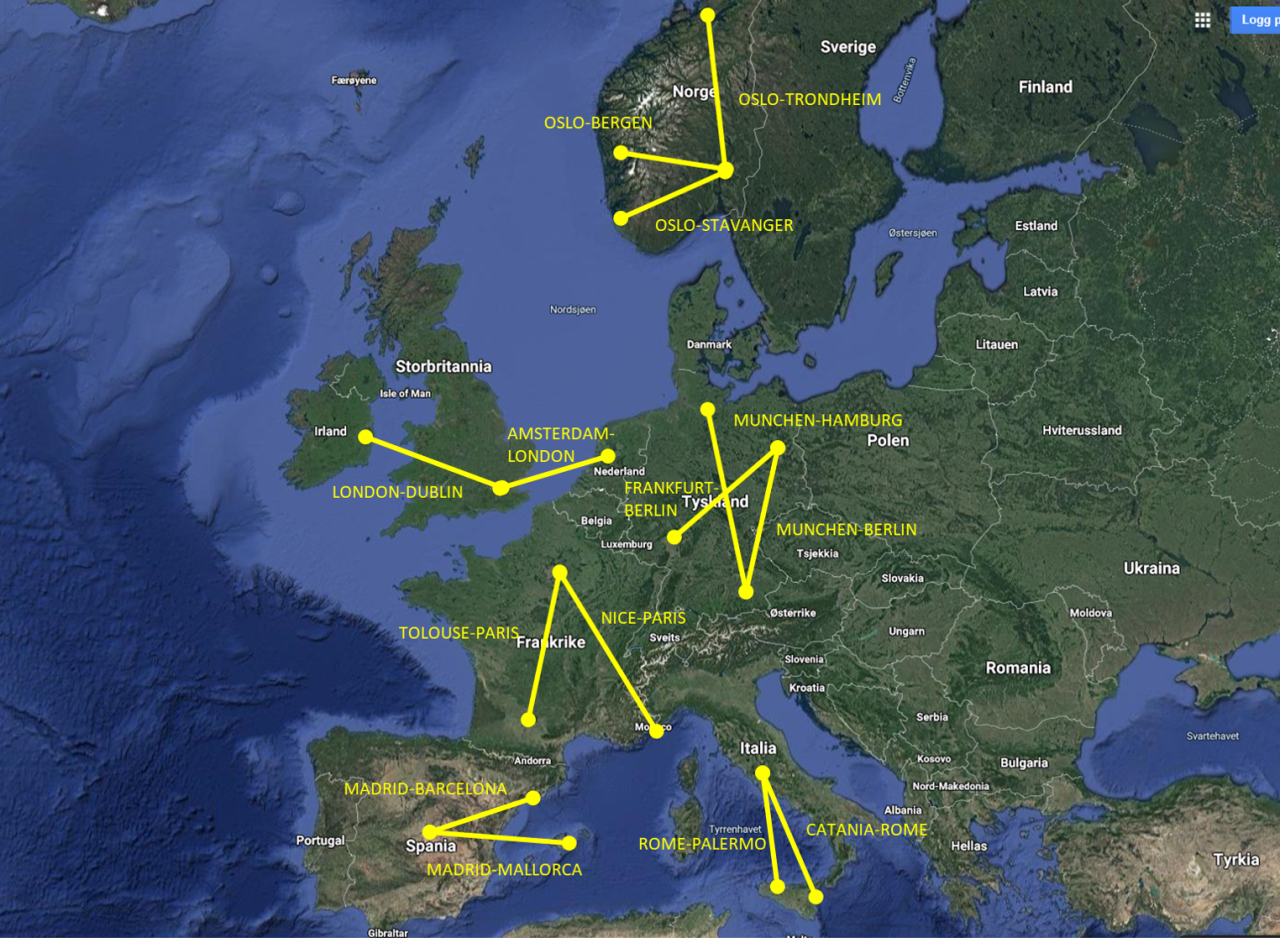 Top 10 Busiest European Flight Routes