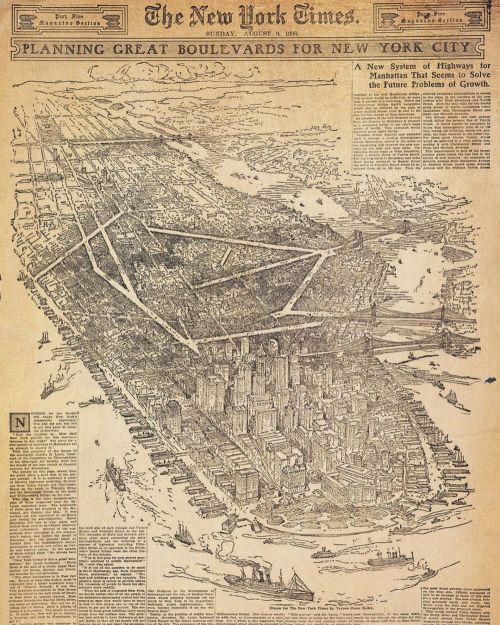 #MapMondays - Charles Lamb’s Diagonal Plan for New York City, 1904. Lamb was one of the numero