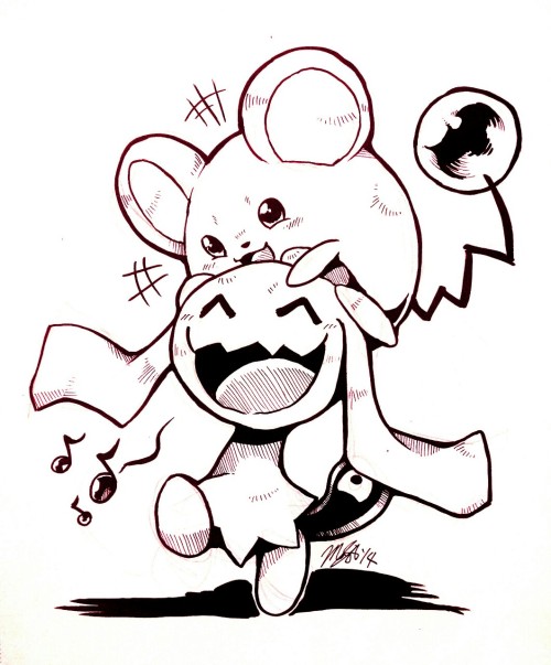 razygurr:More brush pen practice! Cuuuuties~ squishy pokes are looove :3