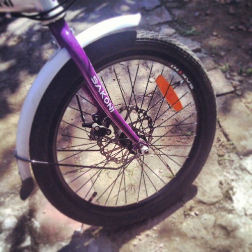 phienygendut:  #dahon #wannabe #discbrake #disc #brake #foldingbike #folding #bicycle #purple #morni