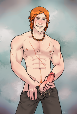 Unafkennyart:  Commission For Bavarii, His Oc Esragetting Back In The Swing Of Art