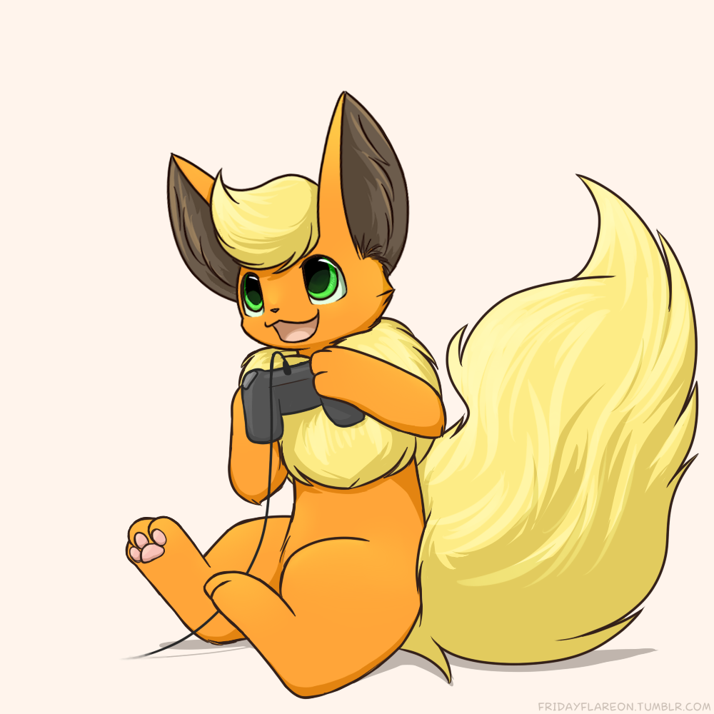 fridayflareon:tho she can’t hold the controller properly Yeee~!