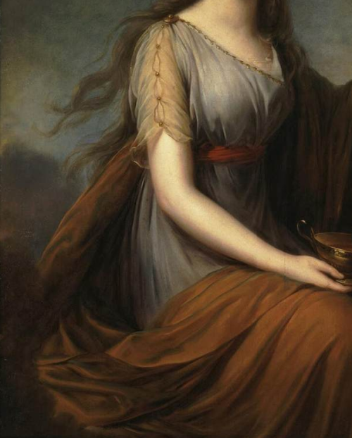 orangexocoatl:  Portrait of Anna Pitt as Hebe, by Louise Élisabeth Vigée-Lebrun, 1792 (detail) 