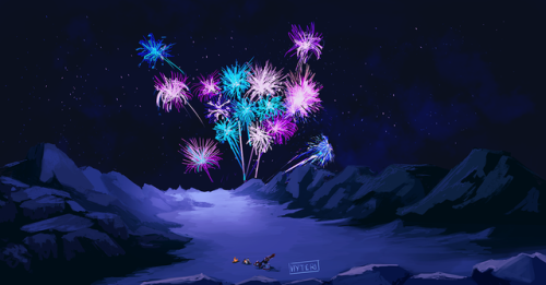 majorhyteriartblog:Sheith Positivity WeekDay 4. Popsicles / Fireworks—–I really struggled with this 
