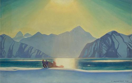 Sun Glare: AlaskaRockwell Kent (American; 1882–1971)1919Oil on canvas mounted on plywoodThe State He