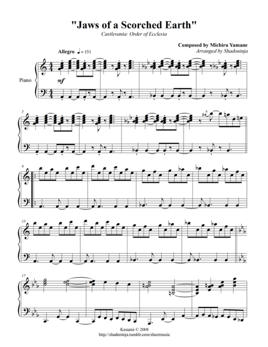 Video Game Sheet Music And Other Junk Video Game Sheet Music And Other Junk